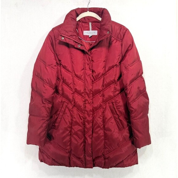 Andrew Marc Jacket Women M Red Down Puffer Outdoor Warm Winter Lightweight - Picture 1 of 11